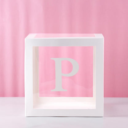 Transparent Letter Baby Shower Box Birthday Wedding Custom Name Balloon Box 1st Birthday Party Decorations Kids Babyshower Girl