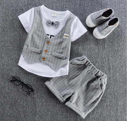 Summer Baby Boy Clothes Suits Gentleman Style Infant Clothing Sets T- Shirt+Shorts 2Pcs Casual Jogging Suit Toddler Outfits 2020