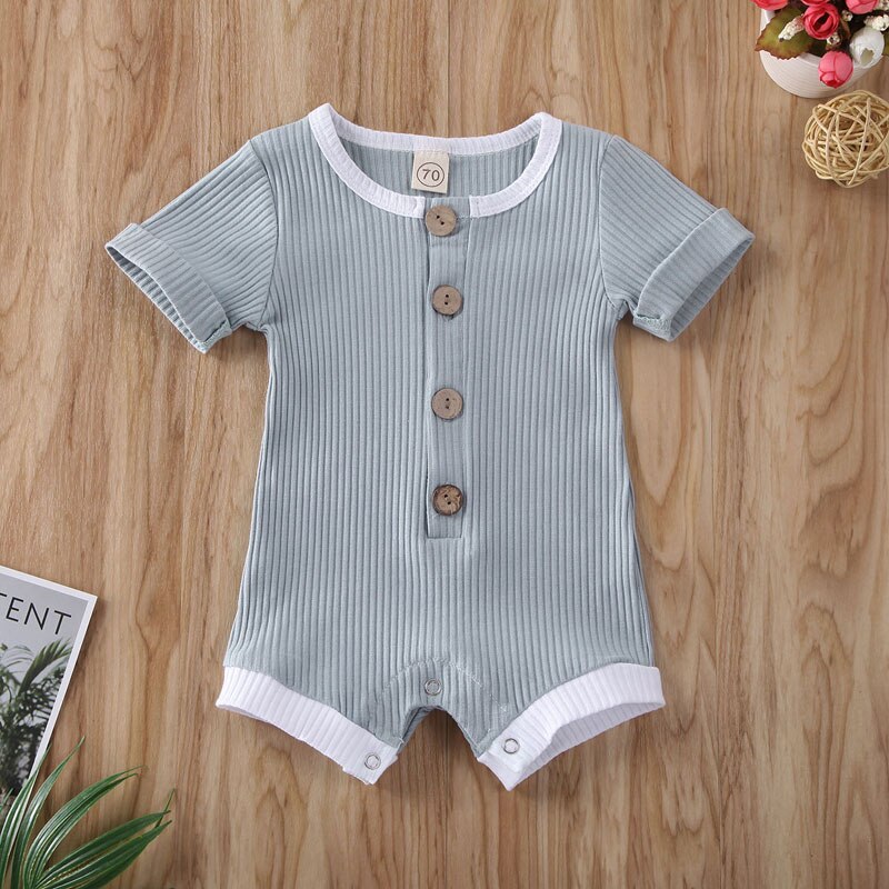 Pudcoco US Stock 0-18M Newborn Baby Boys Girls Clothes Short Sleeve Cotton Jumpsuit Bodysuit Cotton Outfit Summer