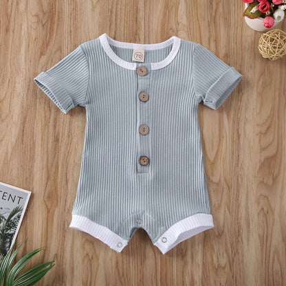 Pudcoco US Stock 0-18M Newborn Baby Boys Girls Clothes Short Sleeve Cotton Jumpsuit Bodysuit Cotton Outfit Summer