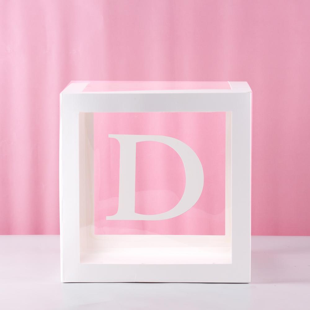 Transparent Letter Baby Shower Box Birthday Wedding Custom Name Balloon Box 1st Birthday Party Decorations Kids Babyshower Girl