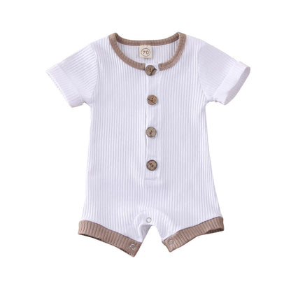 Pudcoco US Stock 0-18M Newborn Baby Boys Girls Clothes Short Sleeve Cotton Jumpsuit Bodysuit Cotton Outfit Summer