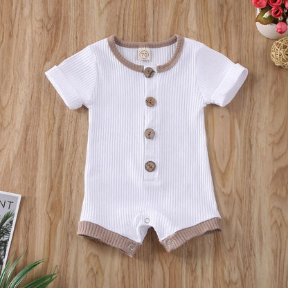 Pudcoco US Stock 0-18M Newborn Baby Boys Girls Clothes Short Sleeve Cotton Jumpsuit Bodysuit Cotton Outfit Summer