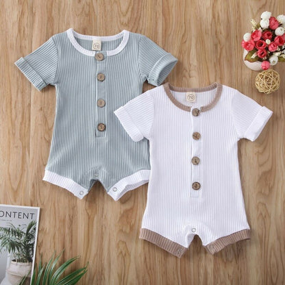 Pudcoco US Stock 0-18M Newborn Baby Boys Girls Clothes Short Sleeve Cotton Jumpsuit Bodysuit Cotton Outfit Summer