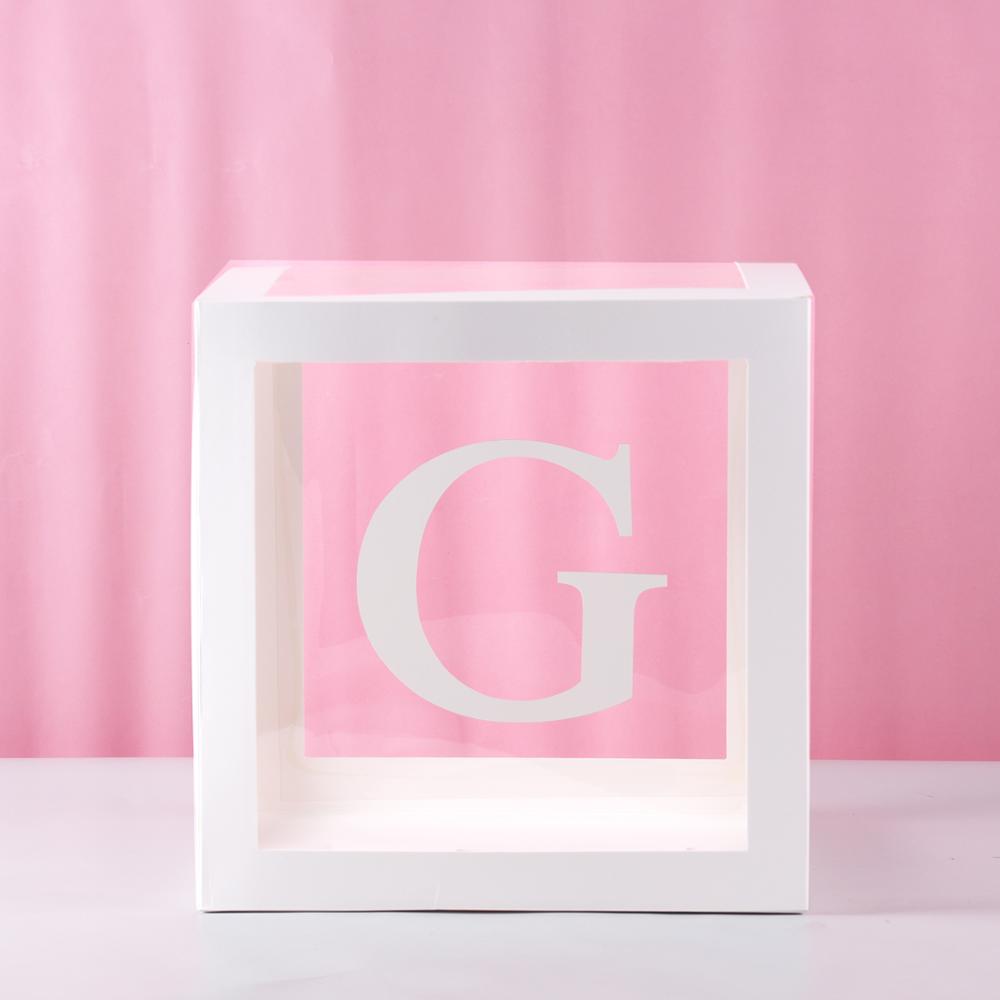 Transparent Letter Baby Shower Box Birthday Wedding Custom Name Balloon Box 1st Birthday Party Decorations Kids Babyshower Girl