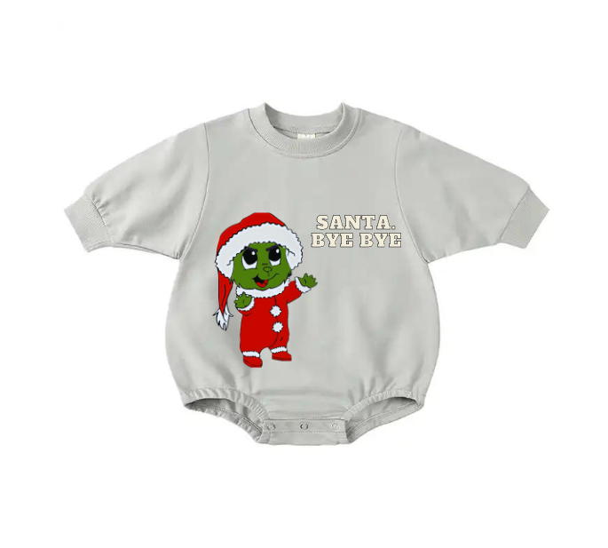 Ginch Santa Bye Bye Long Sleeve Romper/Onesie