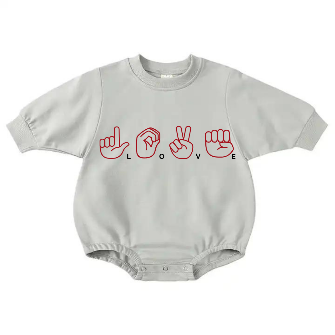 Sign Language Love Sweatshirt Romper