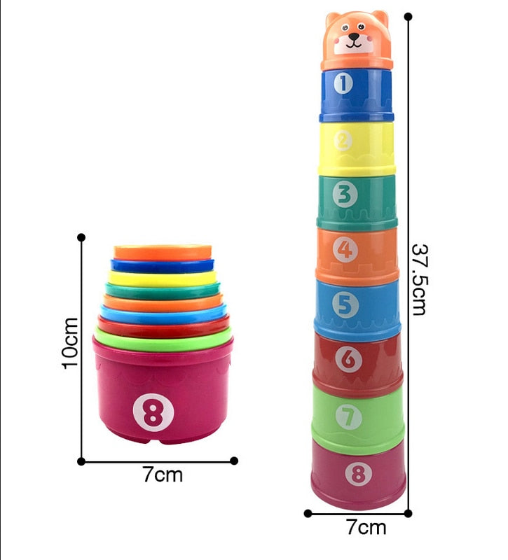 Baby Stacking Cup Toys Baby Early Educational Toys Stacking Tower Montessori Toys Baby Bath Toys Children Gift Dropshipping