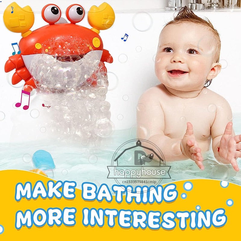 Baby Bath Toys Bubble Machine Crabs Frog Music Kids Bath Toy Bathtub Soap Automatic Bubble Maker Baby Bathroom Toy for Children