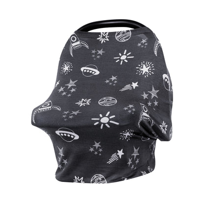 Newborn Breastfeeding Scarf Multi-Function 5 in 1 Baby Stroller Cover High Chair Cover Striped Baby Car Seat Cover Canopy