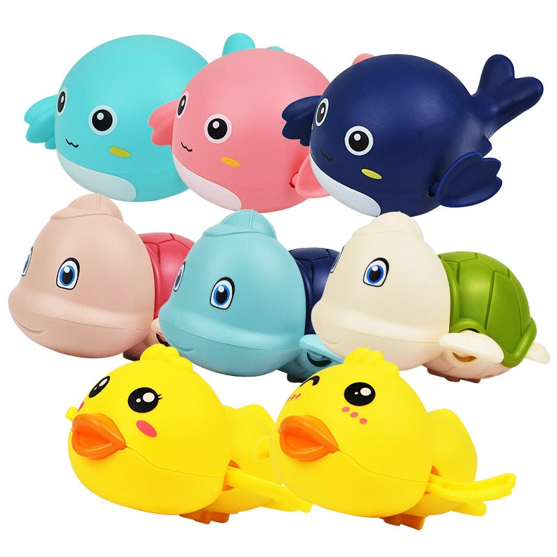 Summer Bath Toys Kids Swimming Clockwork Dolls Play Water Baby Bathing Cute Funny Children Bathroom Shower Bathtub Animals Toy