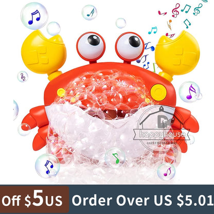 Baby Bath Toys Bubble Machine Crabs Frog Music Kids Bath Toy Bathtub Soap Automatic Bubble Maker Baby Bathroom Toy for Children