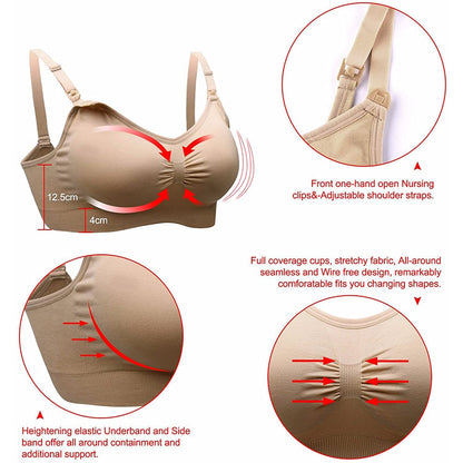 Breastfeeding Bras Maternity Nursing Bra for Feeding Nursing Underwear Clothes for Pregnant Women Wirefree Breathable Bra