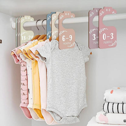 8Pcs /Set Infant Wardrobe Divider Label Newborn 24 Months Baby Closet Dividers Wood Nursery Clothes Organizers For 0-7 Years Old